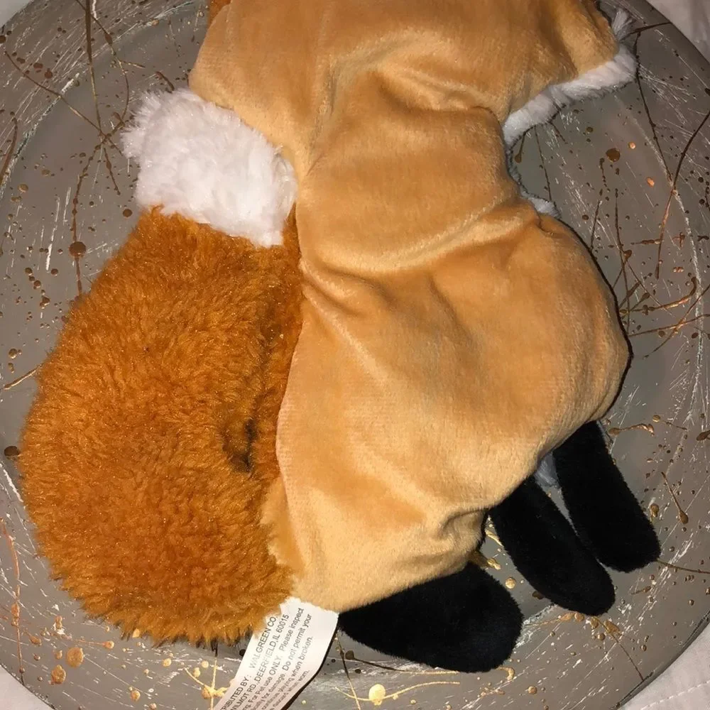 PetShoppe Cutest Fox Squeaker Mat Dog Toy White Rust Brown Black NWT